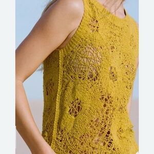 Zara Mustard Crochet Top
